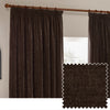 Yard Heavy Chenille Velvet Ready Made Pencil Pleat Curtains Brown