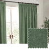 Yard Heavy Chenille Velvet Ready Made Pencil Pleat Curtains Eucalyptus