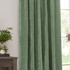 Yard Heavy Chenille Velvet Ready Made Pencil Pleat Curtains Eucalyptus