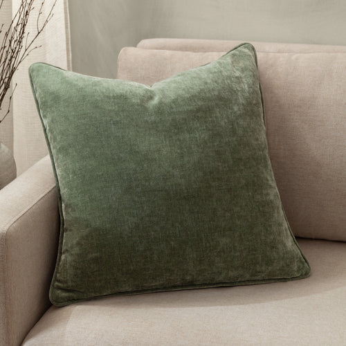 Yard Heavy Chenille Piped 50cm x 50cm Filled Cushion Eucalyptus