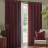 Yard Heavy Chenille Velvet Ready Made Eyelet Blockout Curtains Beetroot