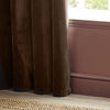 Yard Heavy Chenille Velvet Ready Made Eyelet Curtains Brown
