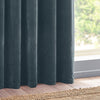 Yard Heavy Chenille Velvet Ready Made Eyelet Curtains Marine
