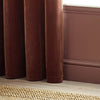 Yard Heavy Chenille Velvet Ready Made Eyelet Curtains Nutmeg