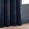 Yard Heavy Chenille Velvet Ready Made Eyelet Curtains Navy