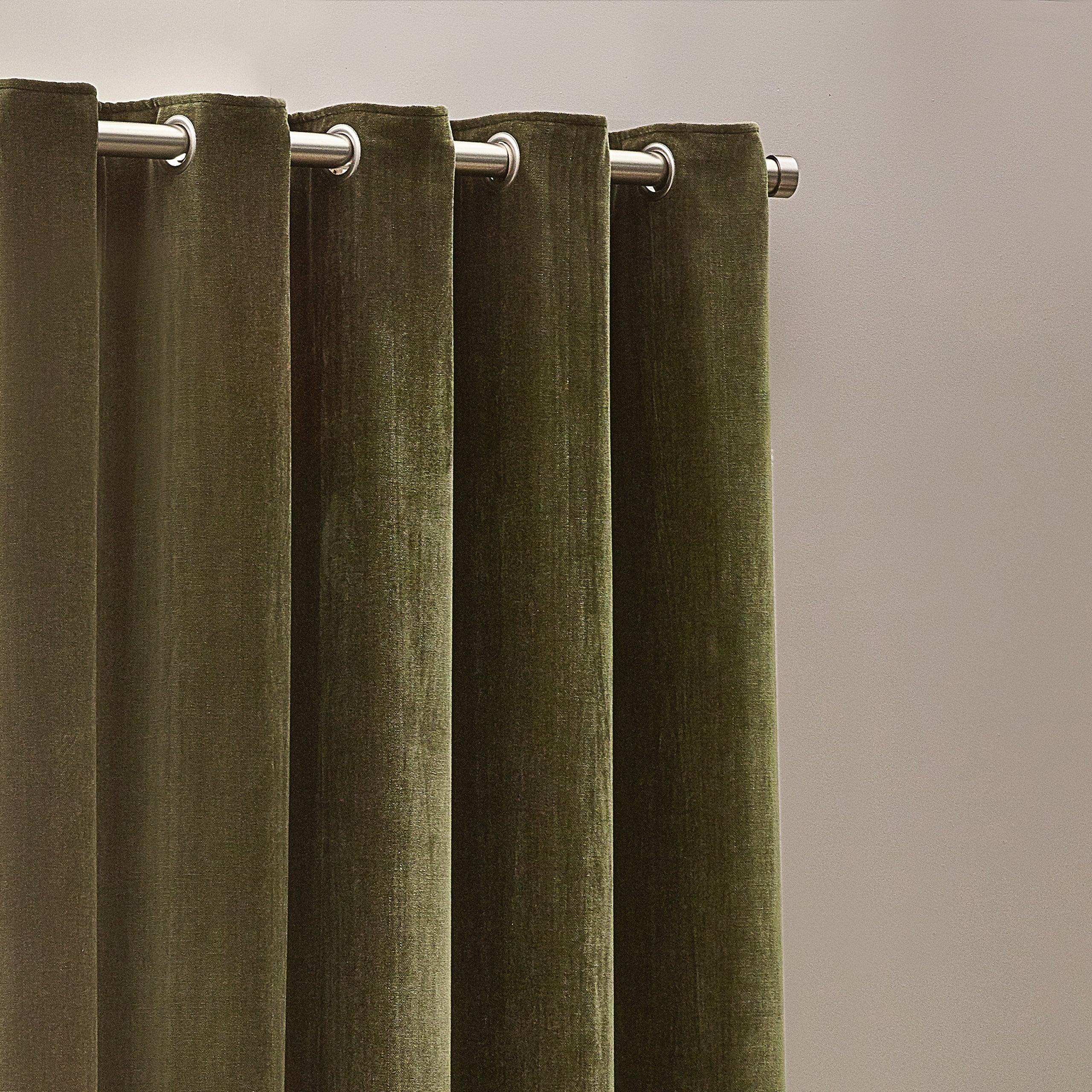 Green Velour Velvet Curtains – Ready Made, Blackout, 140x250 Cm, Scarf Style