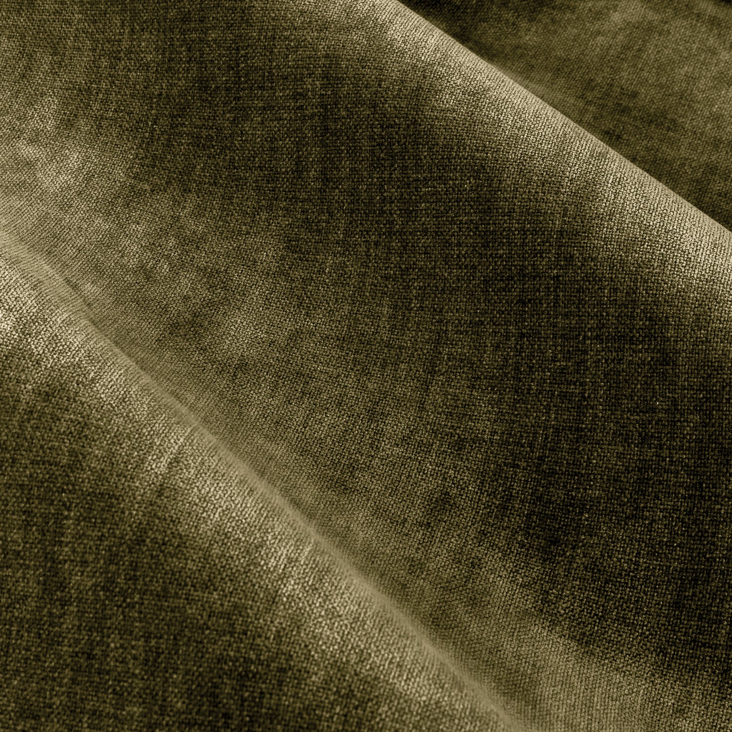 Yard Heavy Chenille Velvet Ready Made Eyelet Curtains Olive