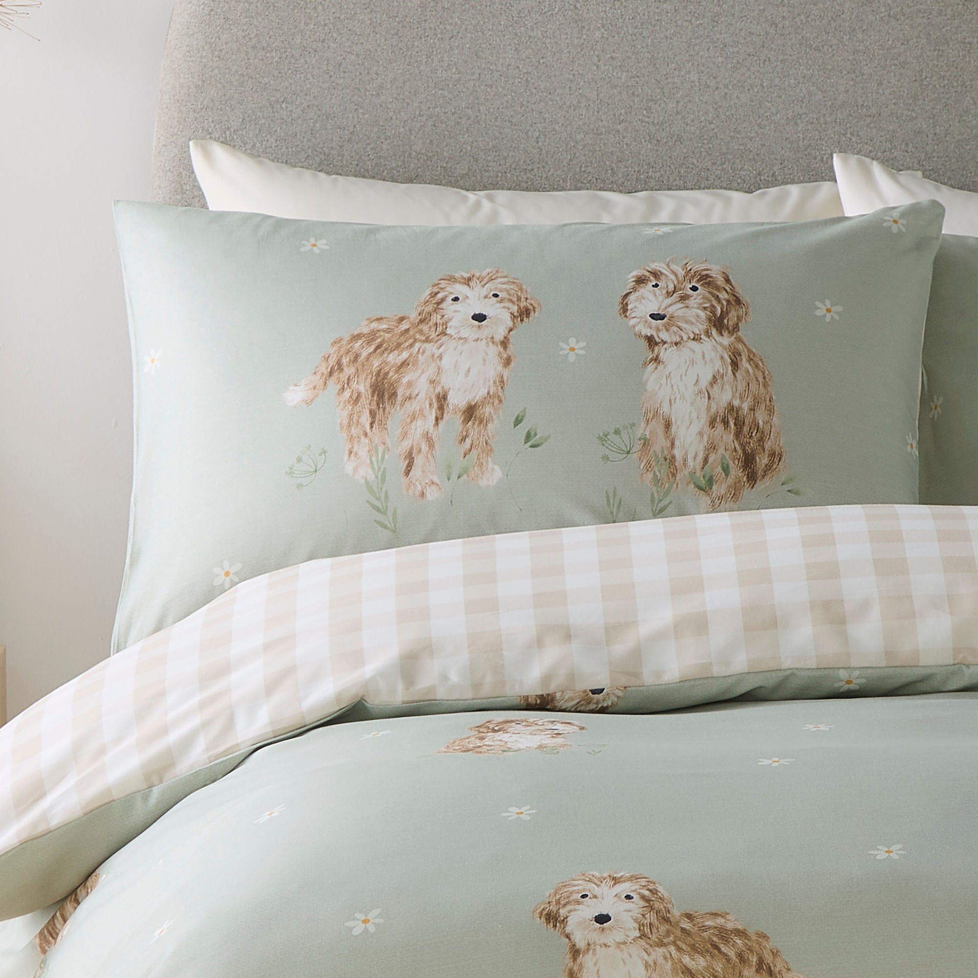 Fusion Hattie The Cockapoo Duvet Cover Bedding Set Green | Terrys