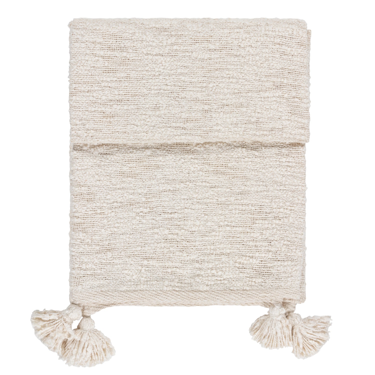 Heath Cotton Tasselled Throw 130cm x 180cm Ecru