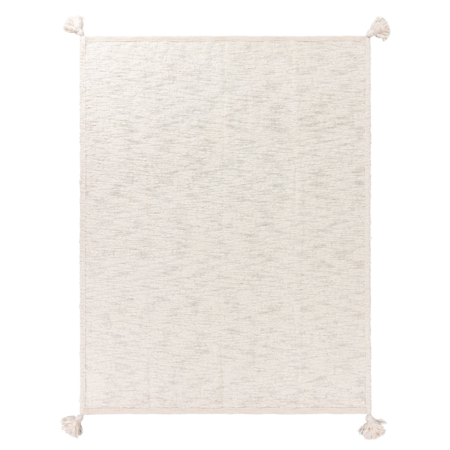 Heath Cotton Tasselled Throw 130cm x 180cm Ecru