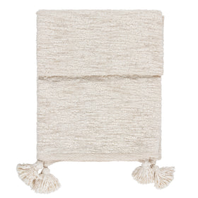 Heath Cotton Tasselled Throw 130cm x 180cm Ecru
