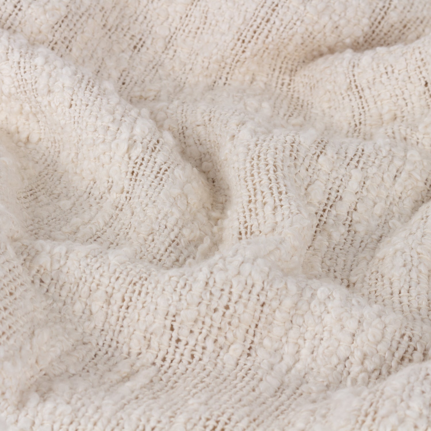 Heath Cotton Tasselled Throw 130cm x 180cm Ecru