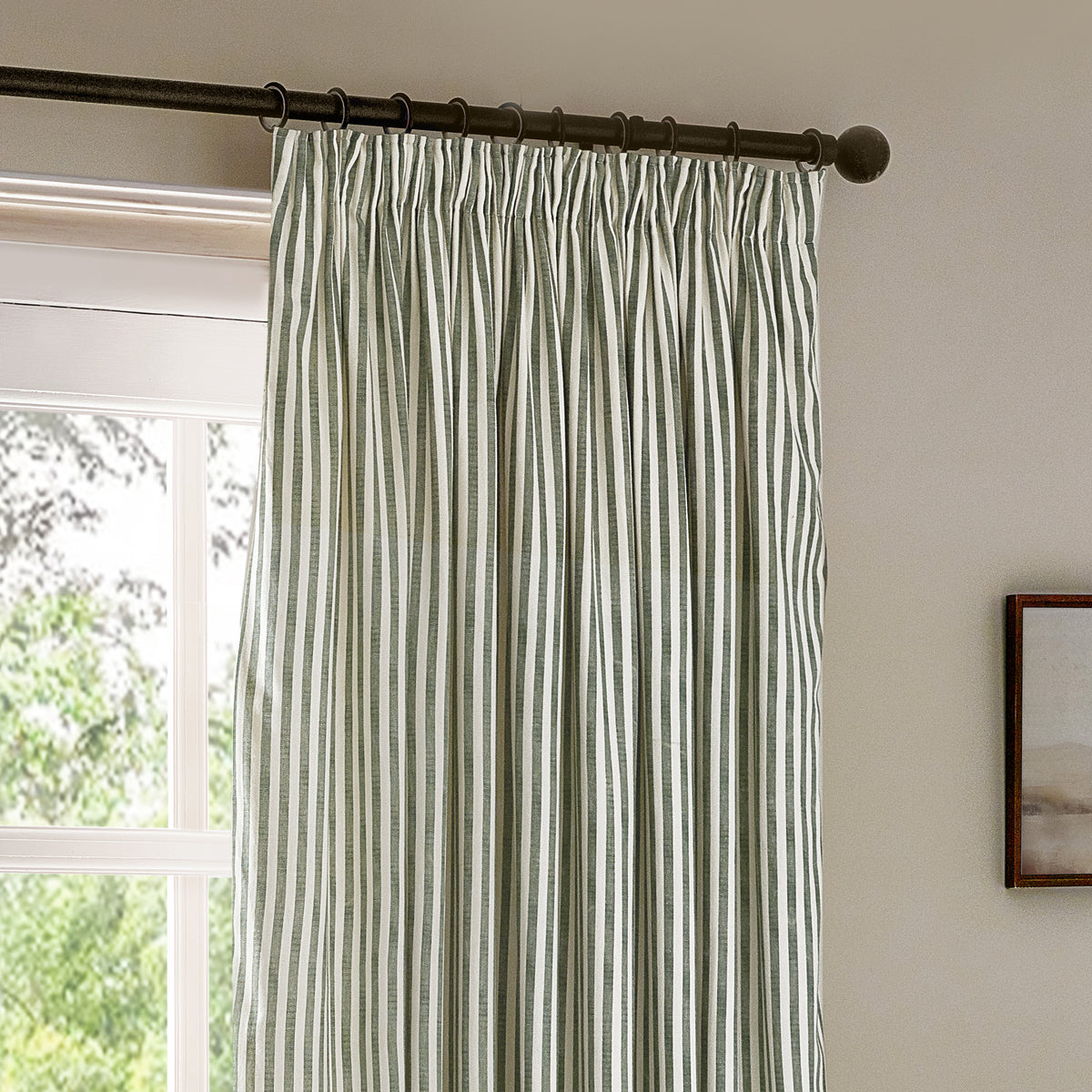Yard Hebden Cotton Ready Made Blackout Pencil Pleat Curtains Forest