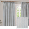 Yard Hebden Cotton Ready Made Blackout Pencil Pleat Curtains Mineral Blue