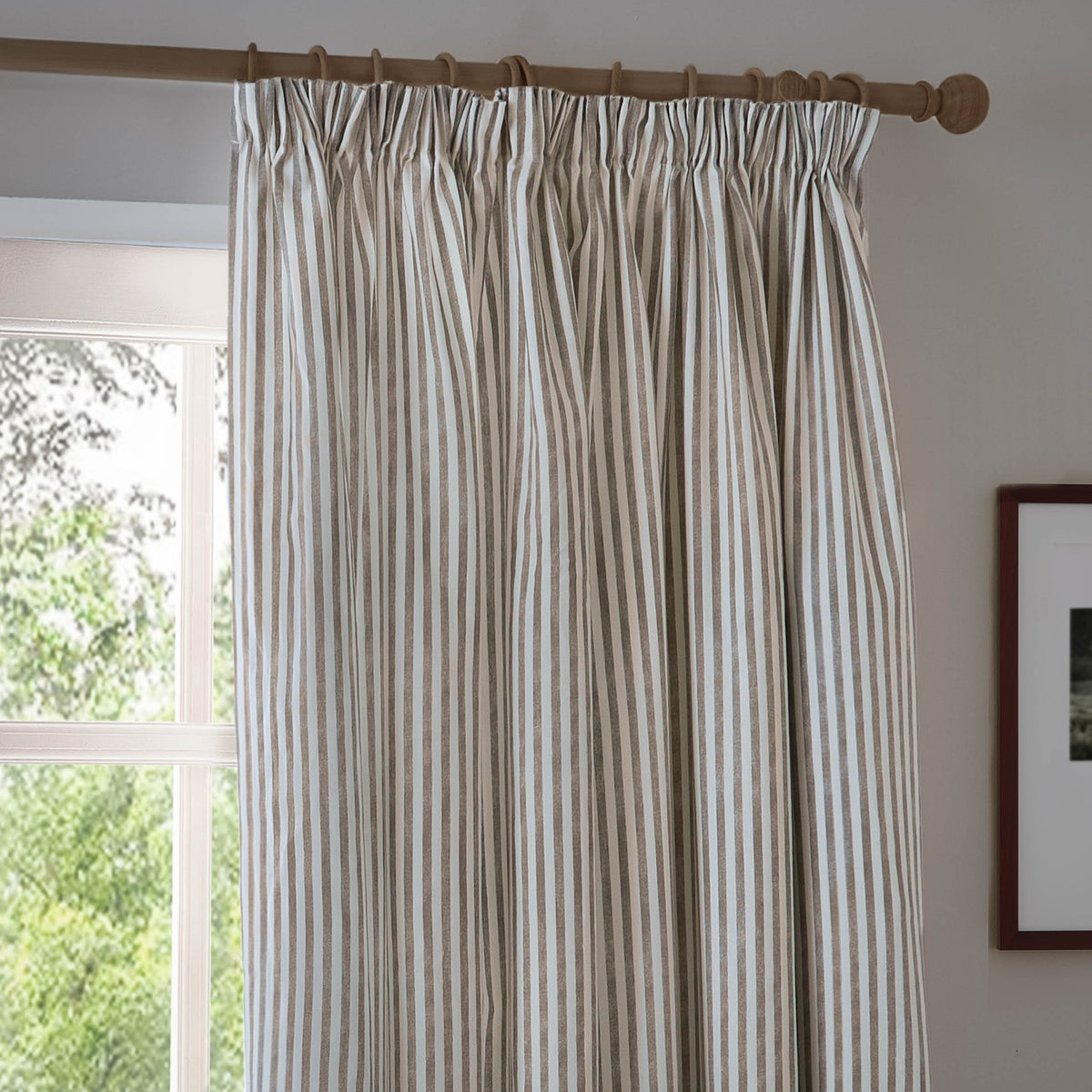 Yard Hebden Cotton Ready Made Blackout Pencil Pleat Curtains Mole