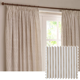 Yard Hebden Cotton Ready Made Blackout Pencil Pleat Curtains Natural