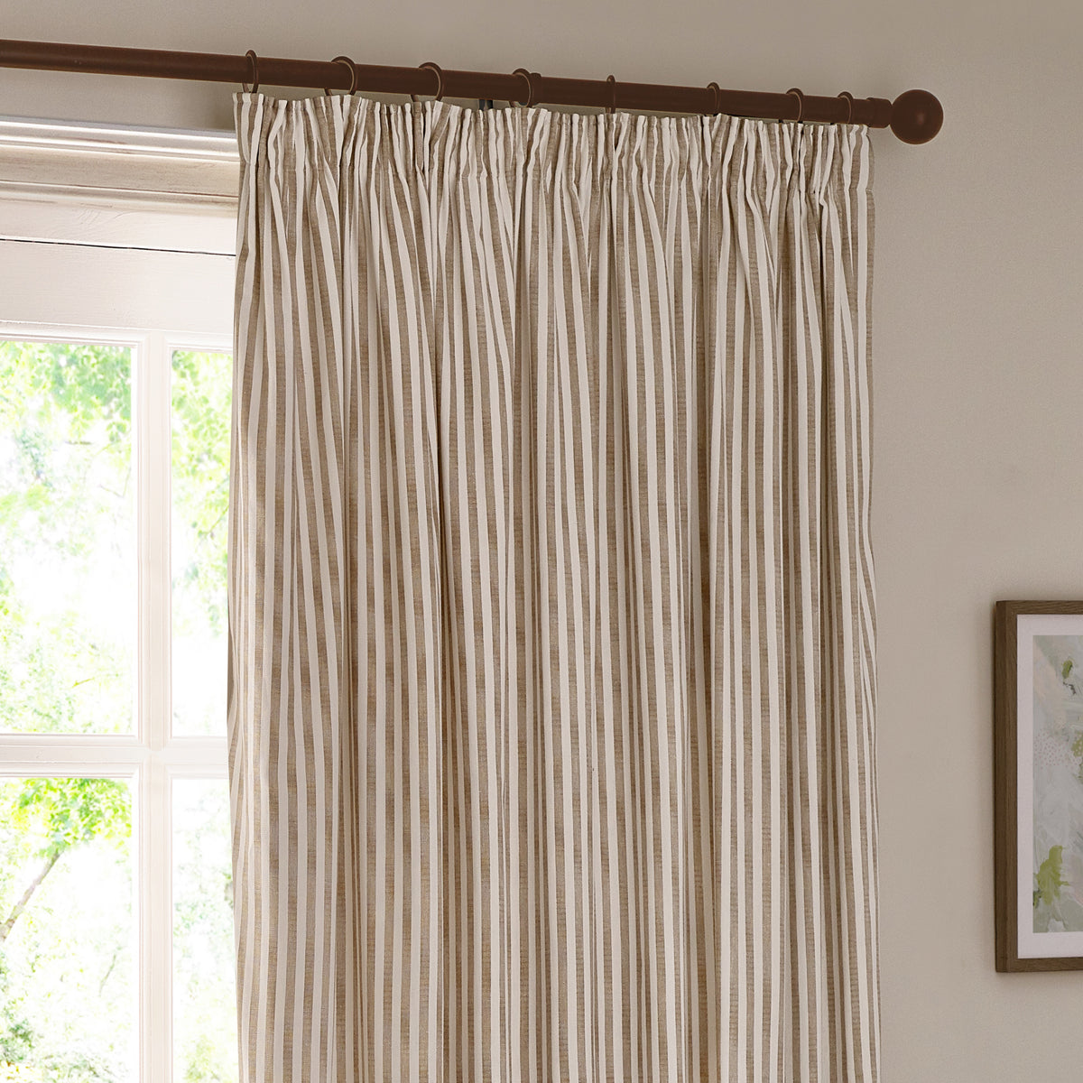 Yard Hebden Cotton Ready Made Blackout Pencil Pleat Curtains Natural