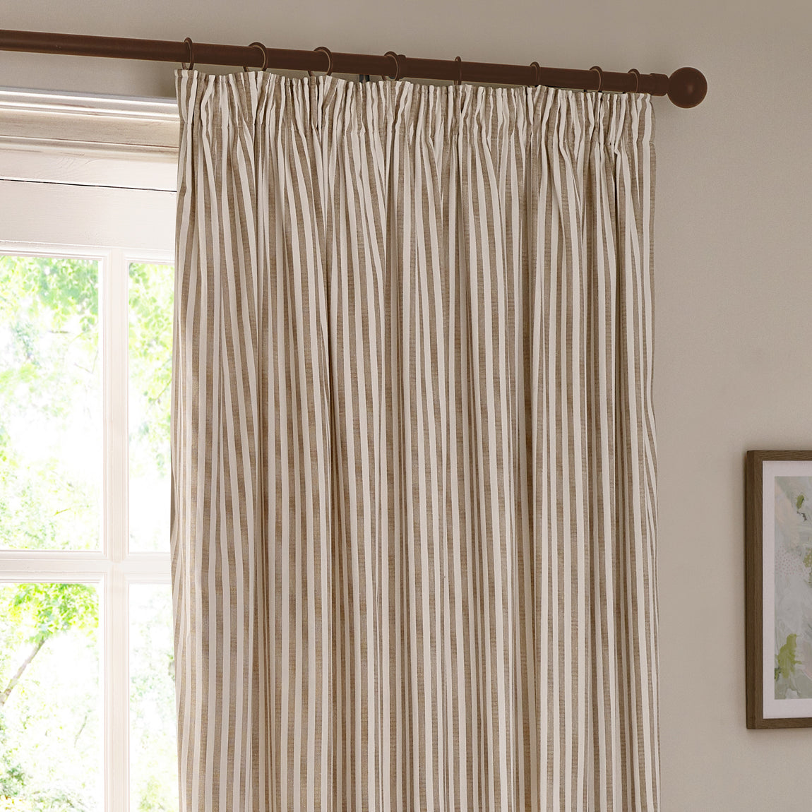 Yard Hebden Cotton Ready Made Blackout Pencil Pleat Curtains Natural