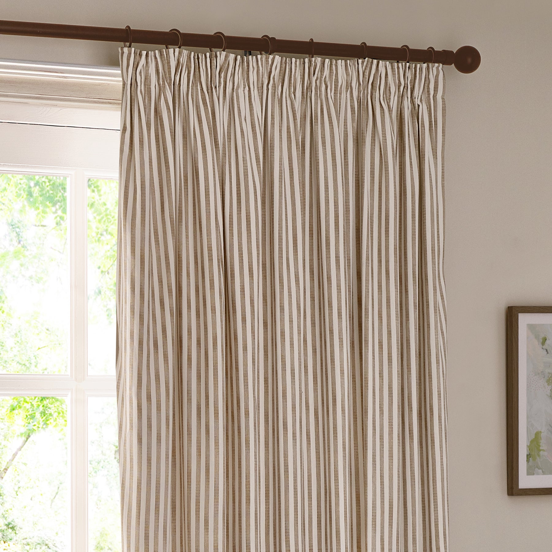 Yard Hebden Cotton Ready Made Blackout Pencil Pleat Curtains Natural