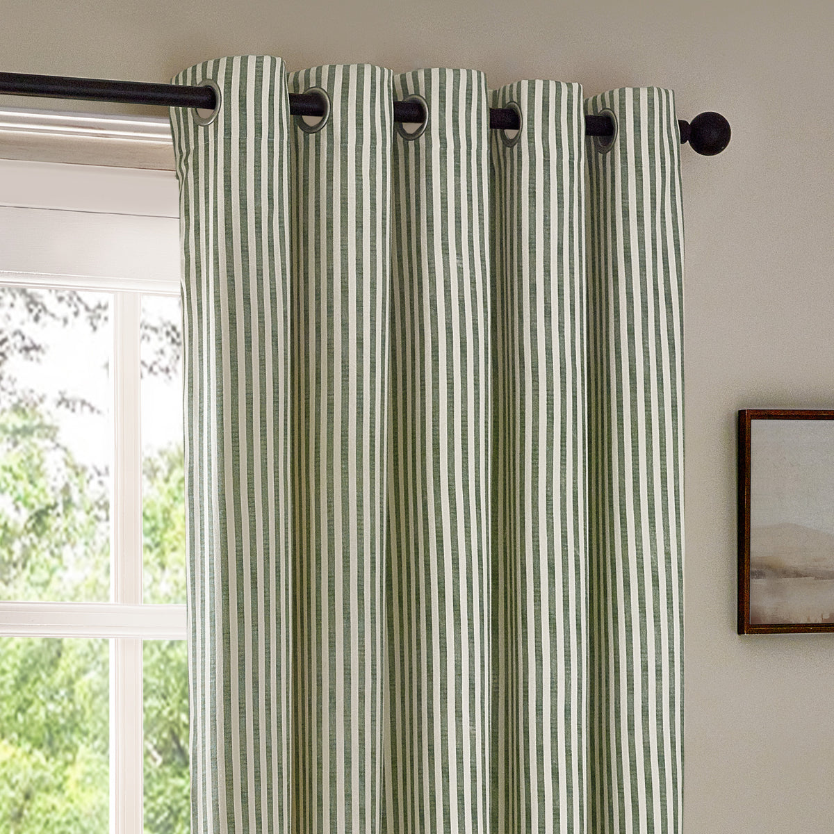 Yard Hebden Cotton Ready Made Eyelet Blackout Curtains Forest