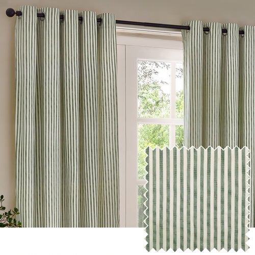 Yard Hebden Cotton Ready Made Eyelet Blackout Curtains Forest