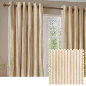 Yard Hebden Cotton Ready Made Eyelet Blackout Curtains Honey Yellow