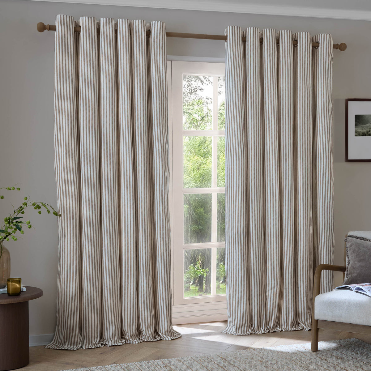 Yard Hebden Cotton Ready Made Eyelet Blackout Curtains Mole