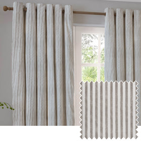 Yard Hebden Cotton Ready Made Eyelet Blackout Curtains Mole