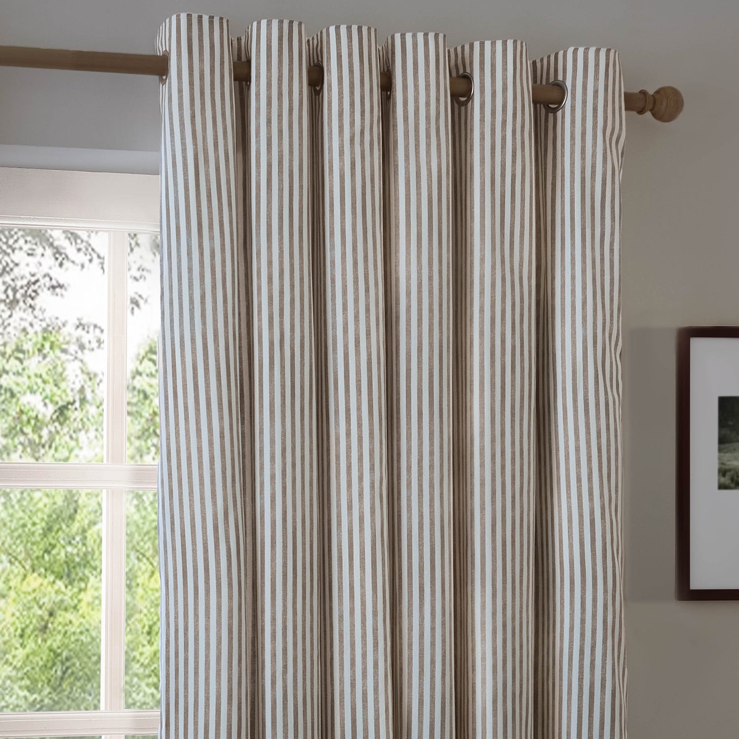 Yard Hebden Cotton Ready Made Eyelet Blackout Curtains Mole