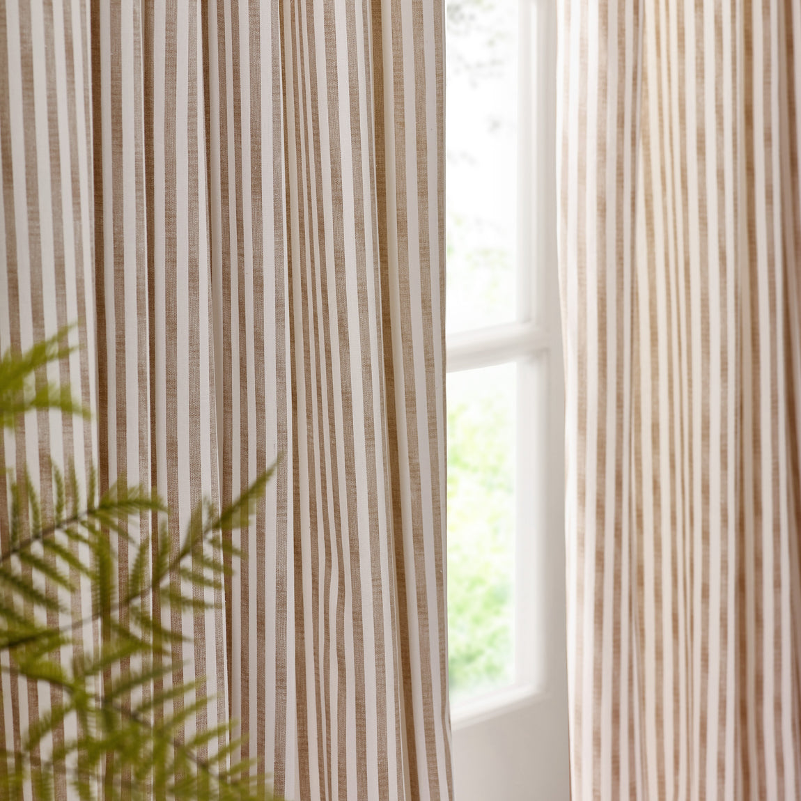 Yard Hebden Cotton Ready Made Eyelet Blackout Curtains Natural