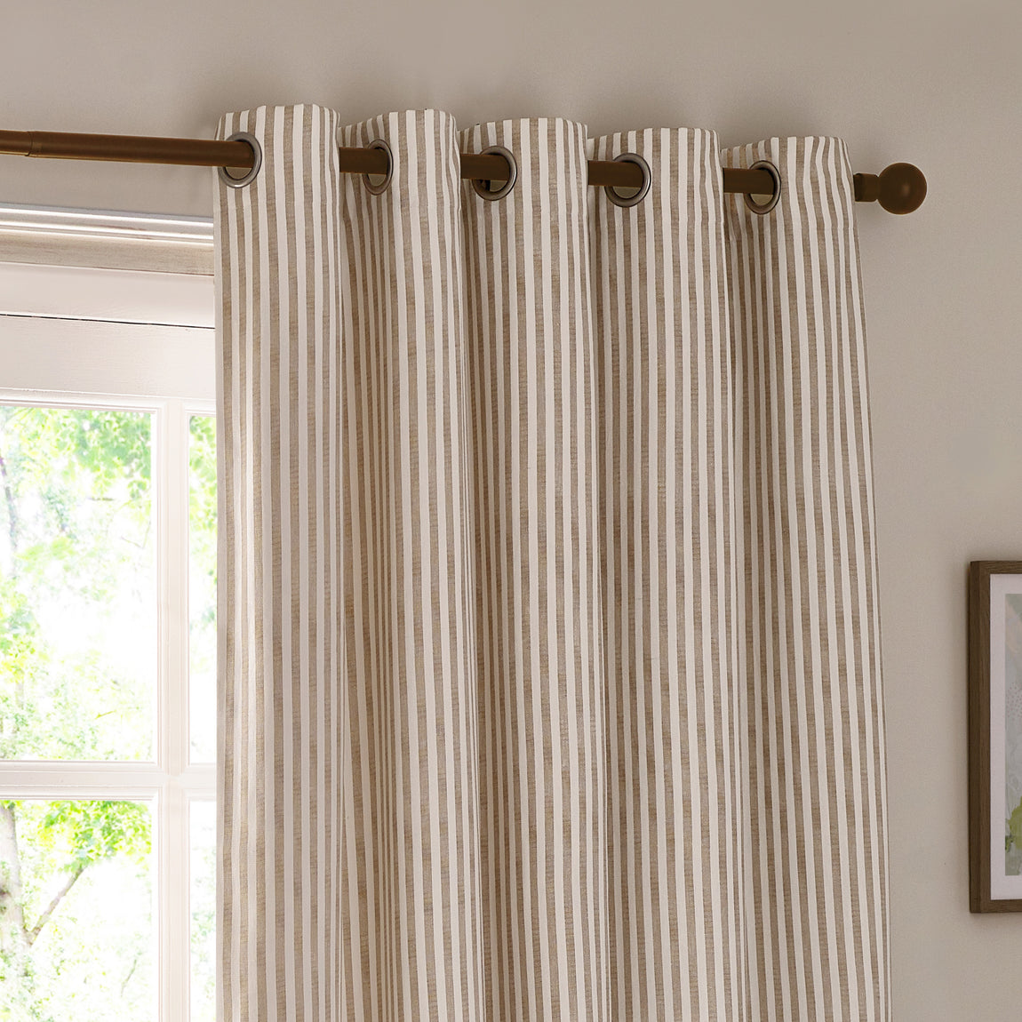 Yard Hebden Cotton Ready Made Eyelet Blackout Curtains Natural
