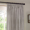 Yard Hebden Striped Cotton Ready Made Pencil Pleat Curtains Grey