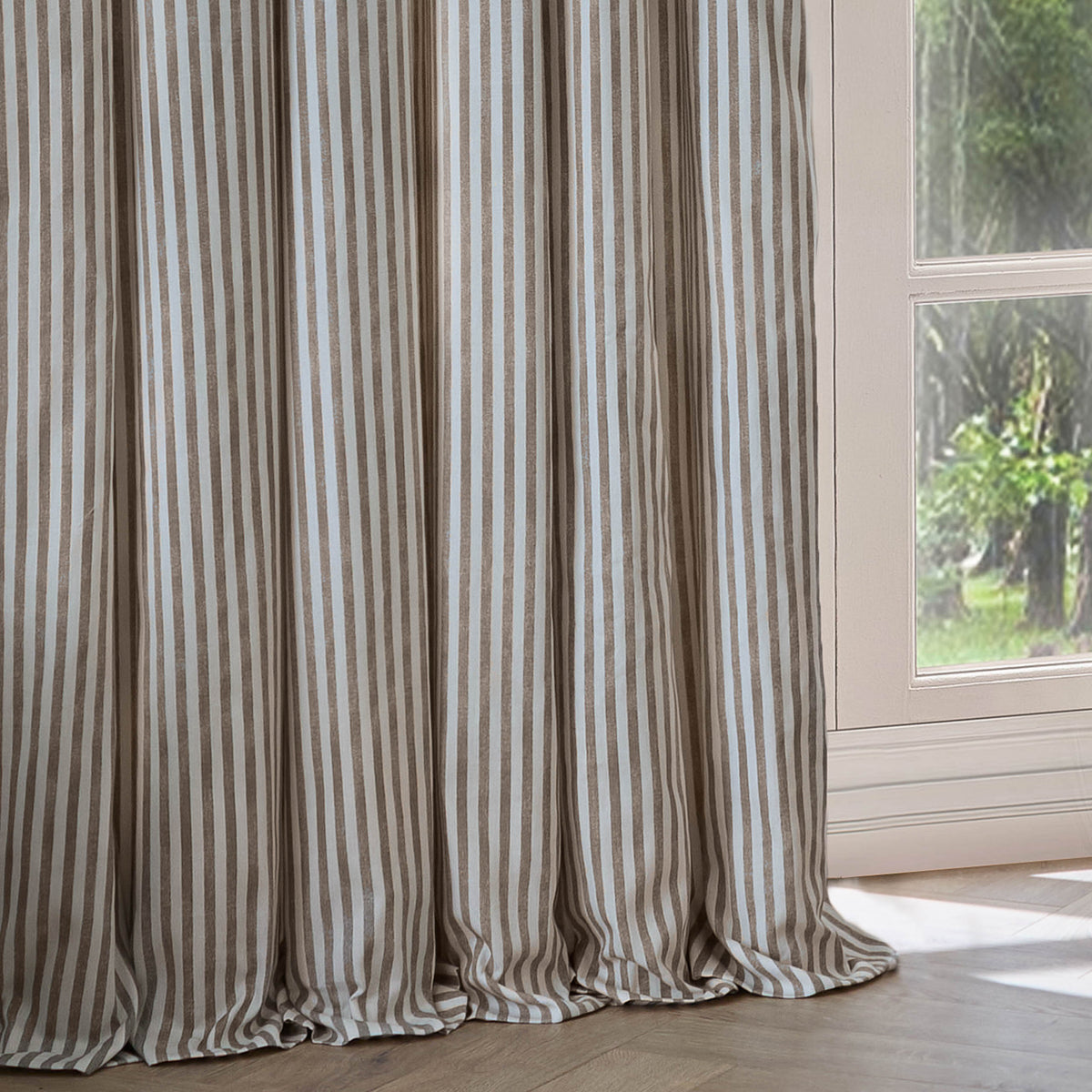 Yard Hebden Cotton Ready Made Pencil Pleat Curtains Mole