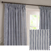 Yard Hebden Striped Cotton Ready Made Pencil Pleat Curtains Navy