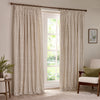 Yard Hebden Striped Cotton Ready Made Pencil Pleat Curtains Natural