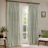 Yard Hebden Striped Cotton Ready Made Pencil Pleat Curtains Forest Green