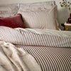 Yard Hebden Melange Stripe Cotton Duvet Cover Bedding Set Beetroot