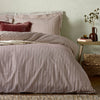 Yard Hebden Melange Stripe Cotton Duvet Cover Bedding Set Beetroot