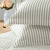 Yard Hebden Melange Stripe Cotton Duvet Cover Bedding Set Eucalyptus