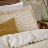 Hebden Melange Stripe Cotton Duvet Cover Bedding Set Honey Yellow