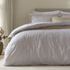 Hebden Melange Stripe Cotton Duvet Cover Bedding Set Mauve