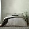 Yard Hebden Melange Stripe Cotton Duvet Cover Bedding Set Black
