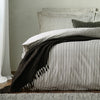 Yard Hebden Melange Stripe Cotton Duvet Cover Bedding Set Black