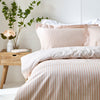 Yard Hebden Melange Stripe Cotton Duvet Cover Bedding Set Blush