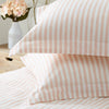 Yard Hebden Melange Stripe Cotton Duvet Cover Bedding Set Blush