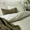 Yard Hebden Melange Stripe Cotton Duvet Cover Bedding Set Olive