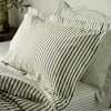 Yard Hebden Melange Stripe Cotton Duvet Cover Bedding Set Olive