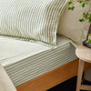 Hebden Melange Stripe Pair of Pillowcases Forest