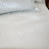 Hebden Cotton Narrow Stripe Bed Linen Fitted Sheet Mineral Blue