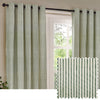 Yard Hebden Striped Cotton Ready Made Eyelet Curtains Forest Green